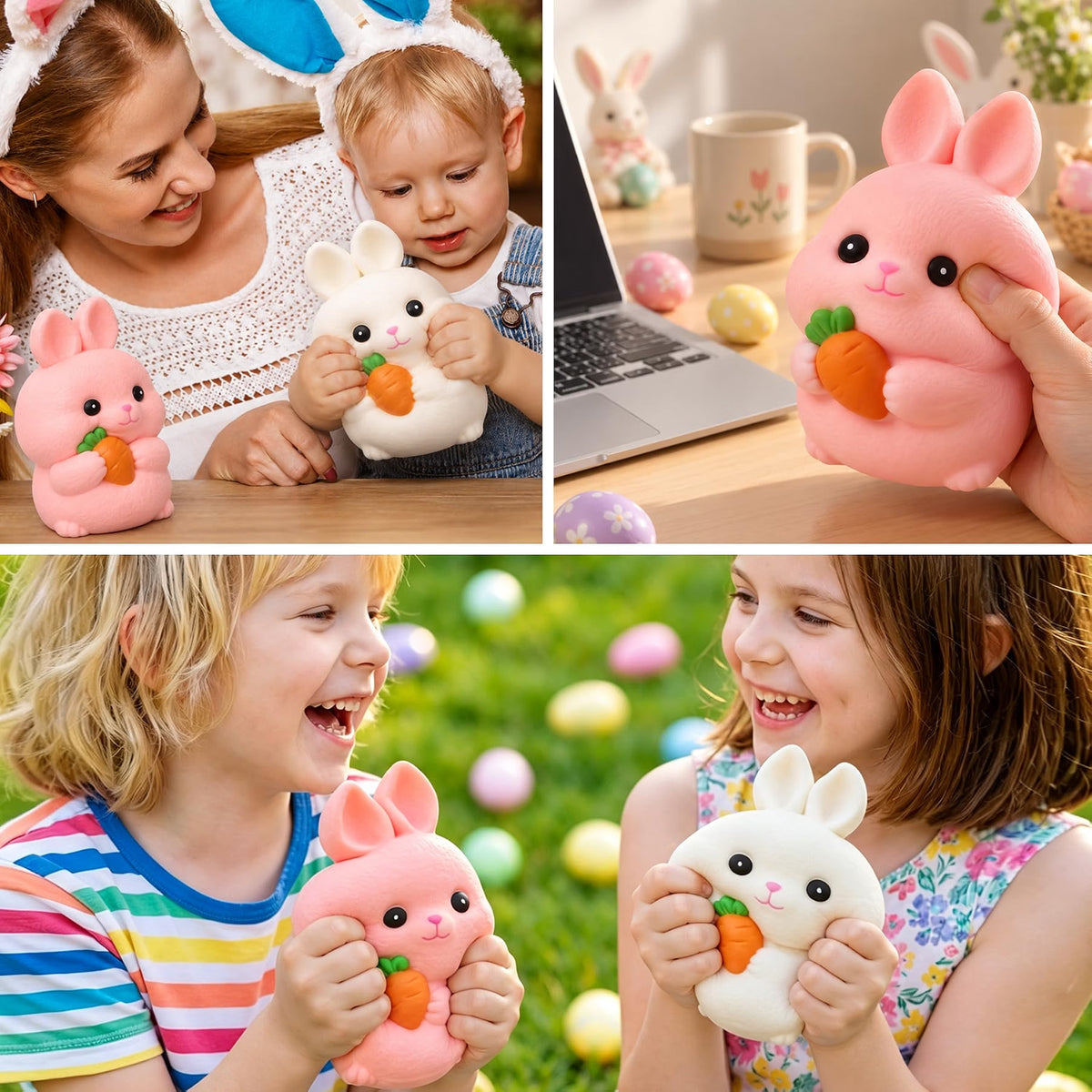 سكووشي الأرنب والجزرة الكيوت | Cute Bunny with Carrot Squishy Toy 🐰🥕