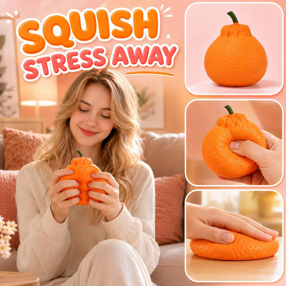 لعبة سكوشي البرتقال الناعم والمرن | Soft & Stretchy Orange Squishy Toy