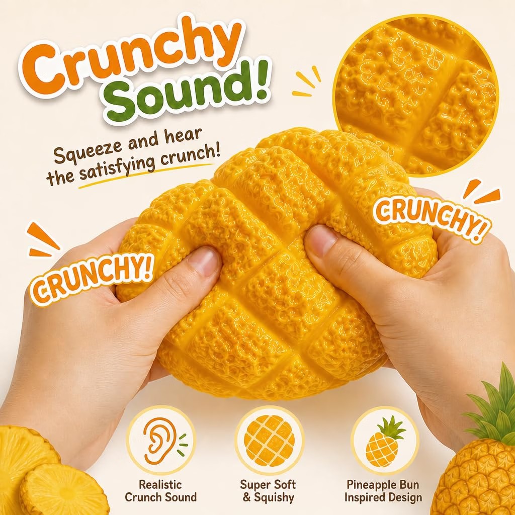 سكووشي توست الأناناس المقرمش | Crunchy Pineapple Toast Squishy Toy 🍍🍞
