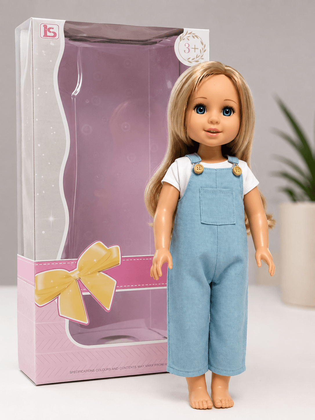 عروسة سيليكون كيوت بشعر بني وملابس جينز | Cute Silicone Doll with Brown Hair & Denim Outfit