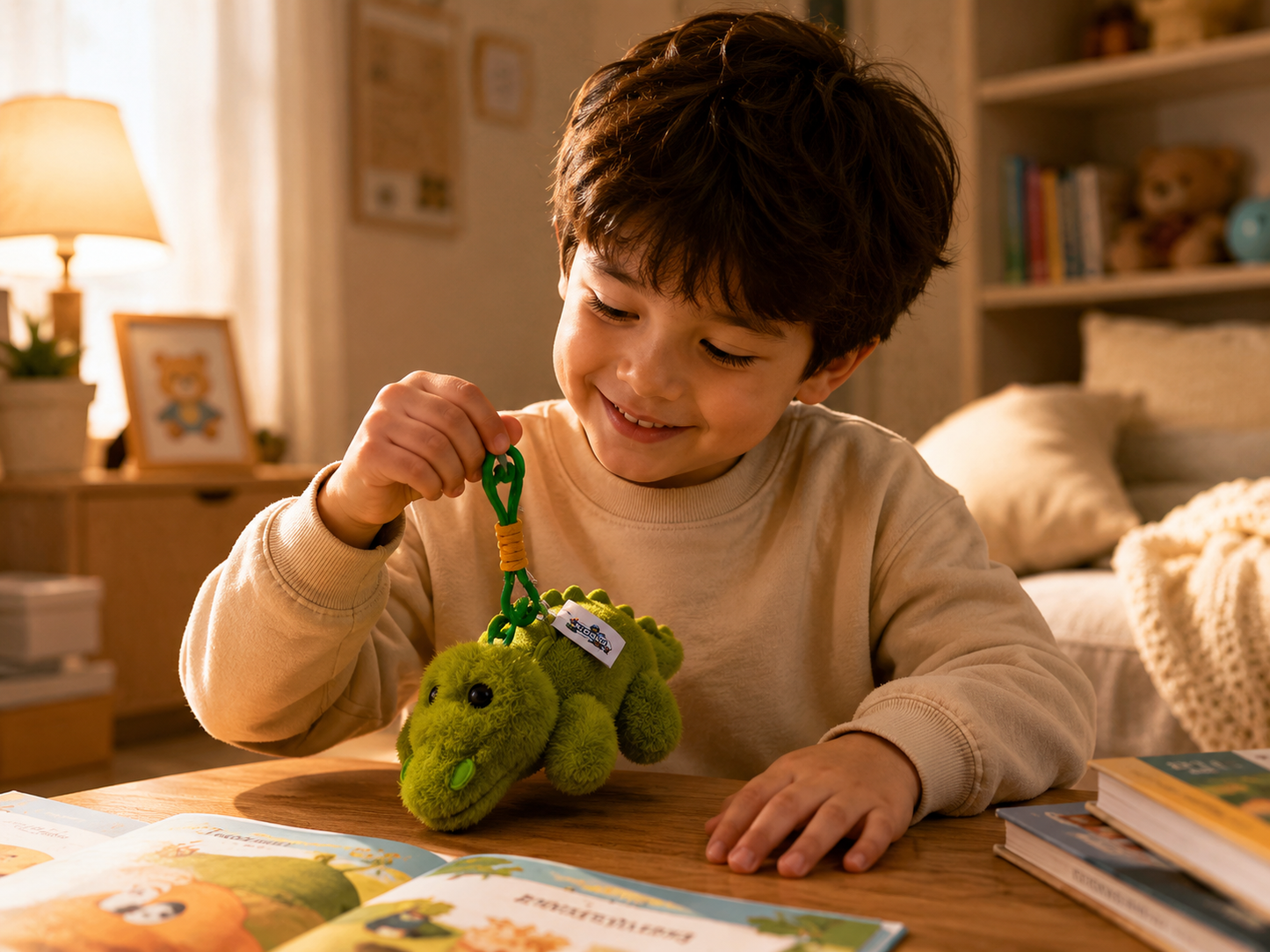 لعبة تمساح فرو ناعم للأطفال - ميدالية دمية محشوة لطيفة | Soft Plush Crocodile Keychain Toy for Kids