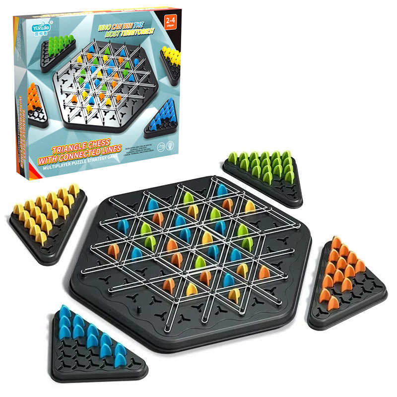 Chain Game Puzzle - Triangle Strategic Board Game | لعبة تحدي المثلثات