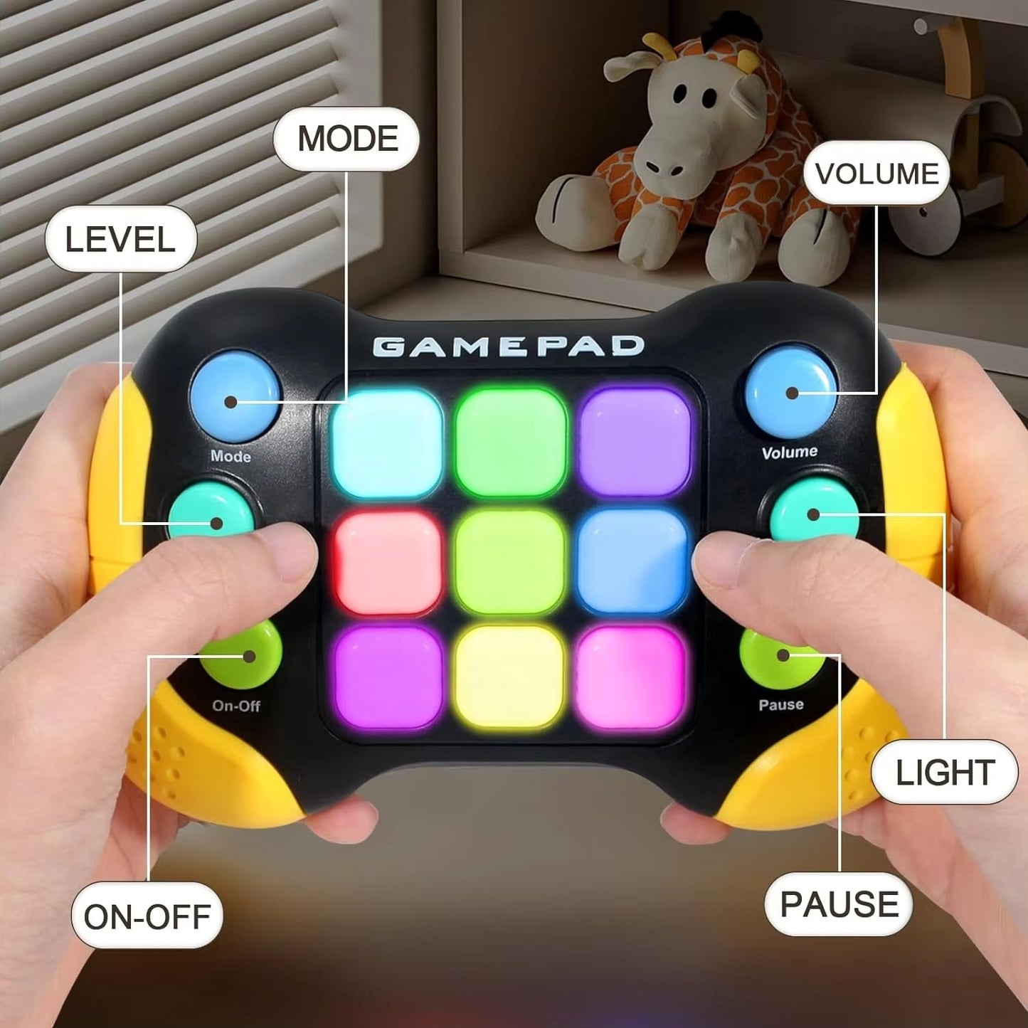 Fast Push Electronic Memory Game Pad - Speed & Focus Pop Light-Up Toy | لعبه بوبيت الكتروني تفاعليه