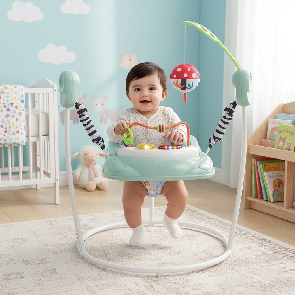 نطاطة أطفال تفاعلية مع ألعاب وإضاءة وموسيقى (Baby Activity Jumper)