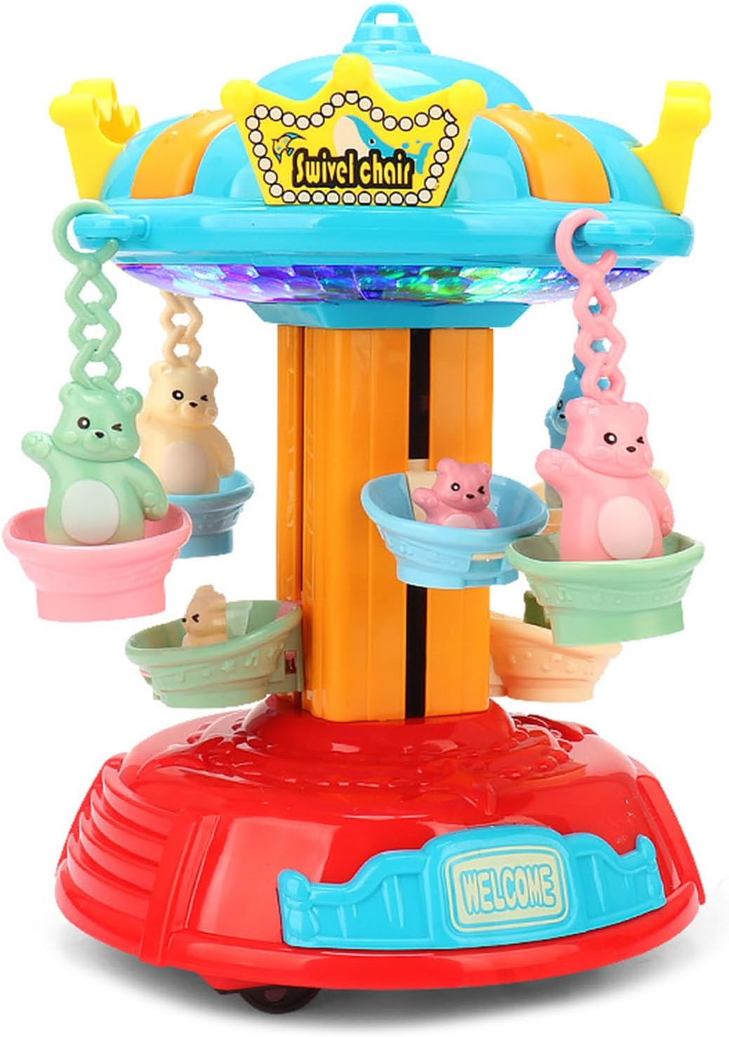 لعبة دوامة الدببة الدوارة بالموسيقى والإضاءة | Musical Rotating Bear Carousel Toy