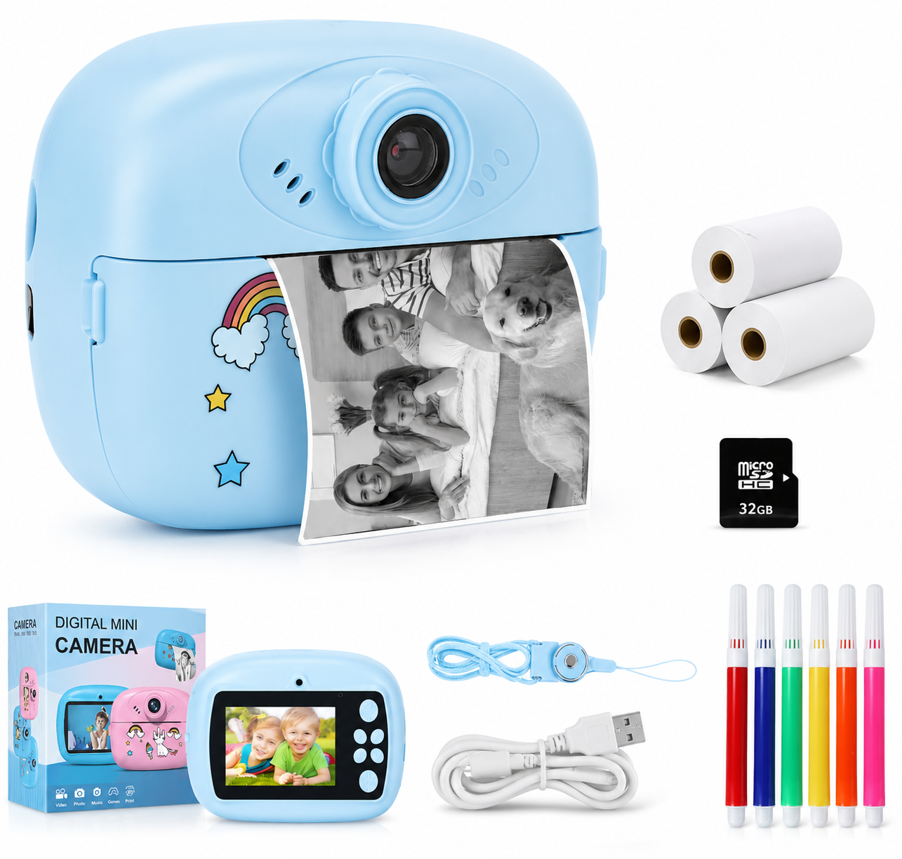 كاميرا الأطفال الرقمية الفورية للطباعة (DIY Instant Digital Camera)