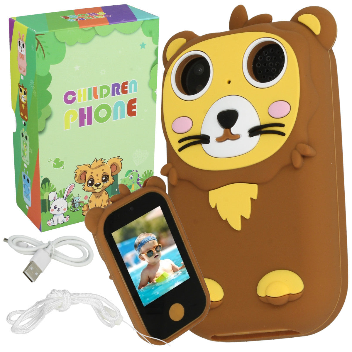 الهاتف الذكي للأطفال بتصميم الأسد | Lion Smart Kids Phone – Kids Toy 🦁📱