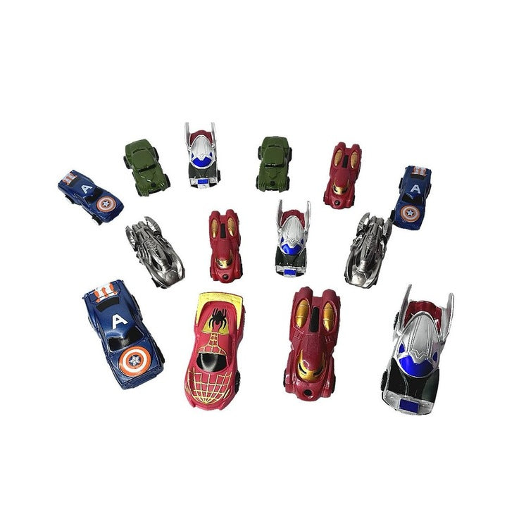 طقم سيارات الأبطال الخارقين المعدنية – مجموعة 8 سيارات للأطفال (Super Hero Metal Car Set)