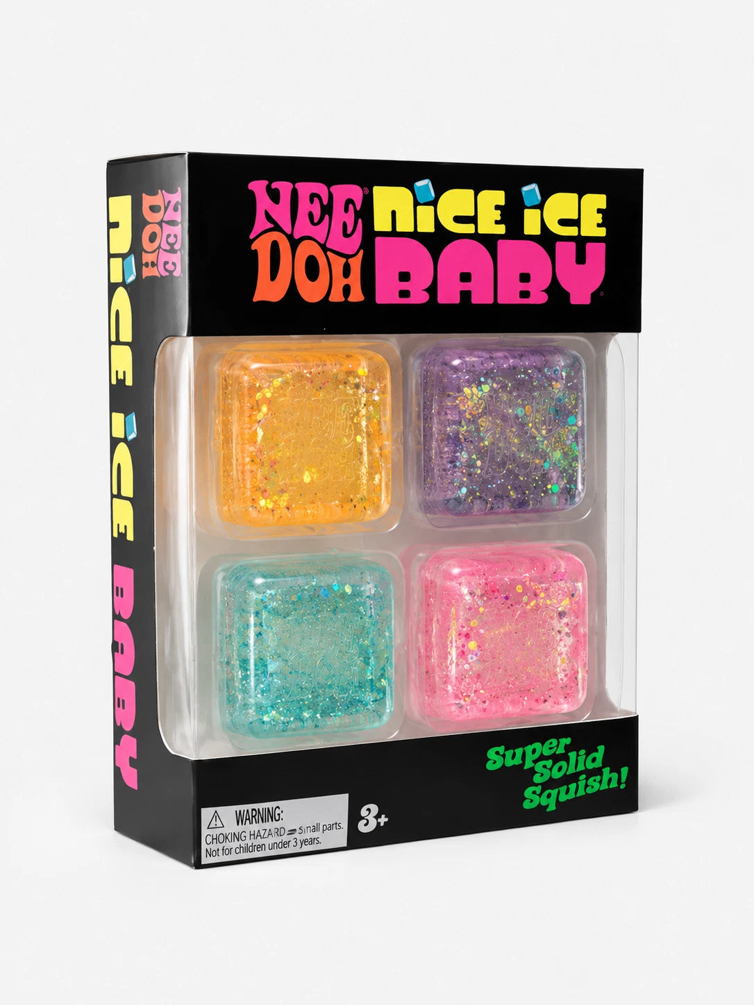 سكووشي مكعبات الجليتر | Glitter Cube Squishy – Soft Sensory Toy ✨🧊